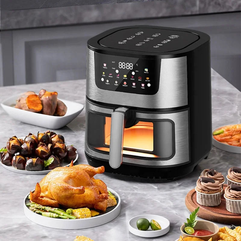 2024 New Smart Kitchen Household Air Deep Fryers Stainless Steel Healthy Large Capacity 15 Liters Electric Air Fryer Without Oil