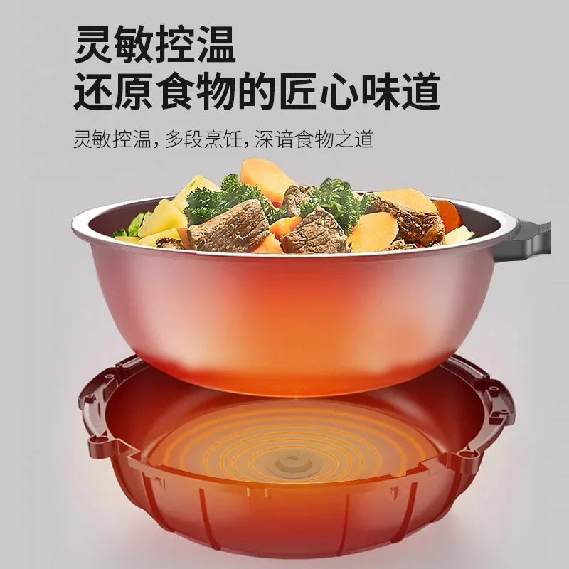 220V Intelligent Automatic Multifunctional Cooking Machine Household Electric Frying Pan Stir-fry Pan Kitchen Appliance A