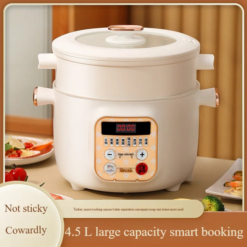 Stainless Steel Multi-Function Electric Cooker - Smart Rice/Noodle Cooker with Steamer (Portable Kitchen Appliance）