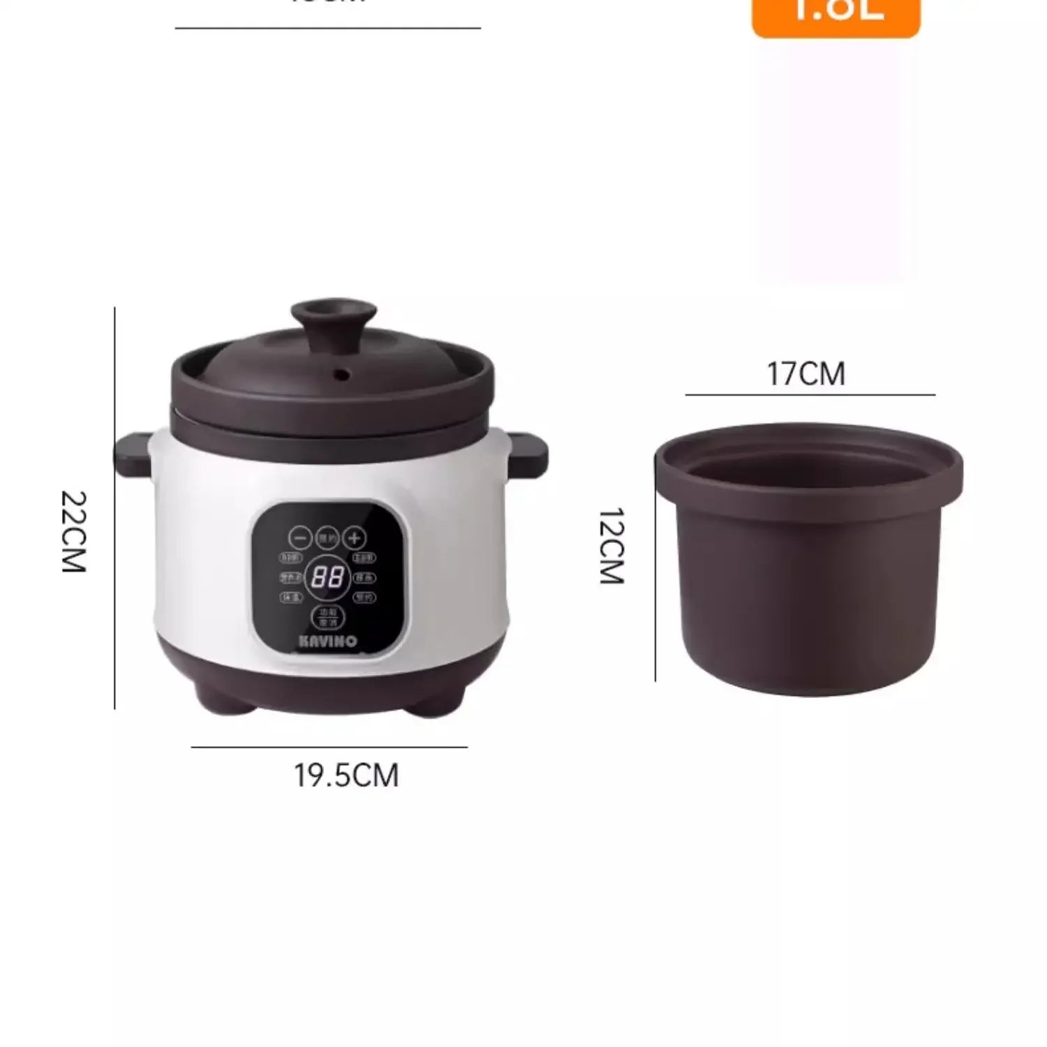 110V/220V Pure Ceramic Electric Slow Cooker Automatic Home Kitchen Appliance Taiwan Made USA Export