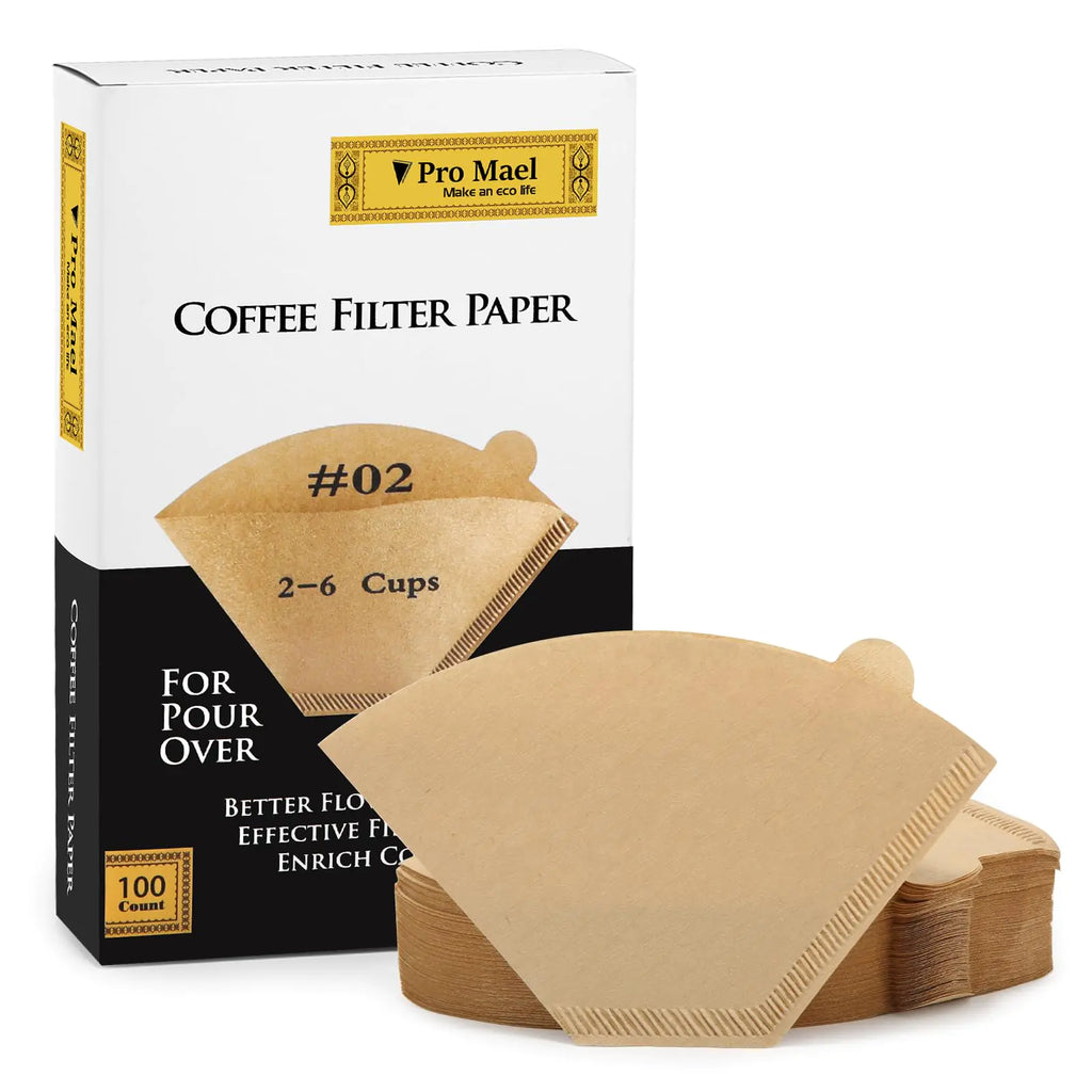 Pro Meal #2 Cone Coffee Filters – 100-Pack Unbleached Natural Paper for Pour-Over & Drip Coffee Maker
