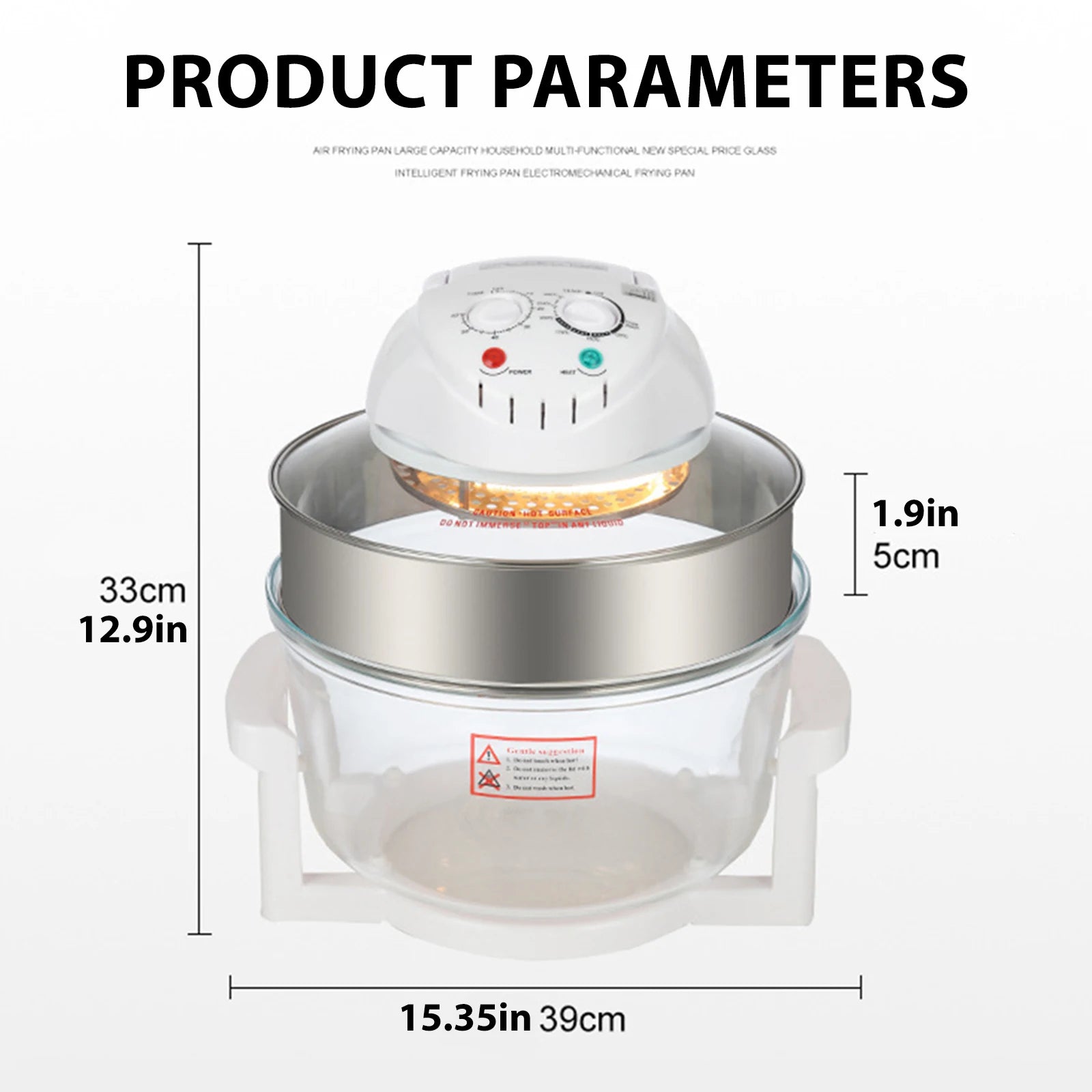 12L/17L Air Fryer Oil-free Electric Fryers Visible Household Automatic Oven Deep Fryer Multifunctional Cooker French Fries Pan