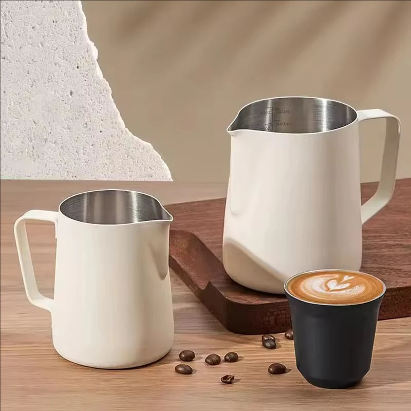 Stainless Steel Coffee Milk Frother Jug Scale Cafe Barista Professional Steam Espresso Coffee Latte Art Kitchen Tools 304