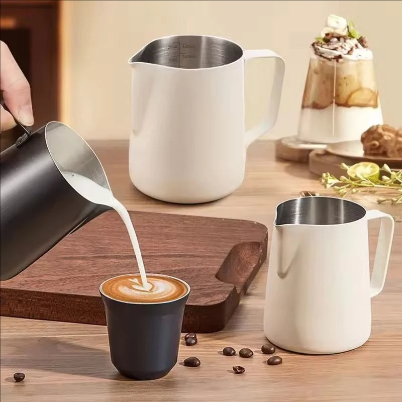 Stainless Steel Coffee Milk Frother Jug Scale Cafe Barista Professional Steam Espresso Coffee Latte Art Kitchen Tools 304