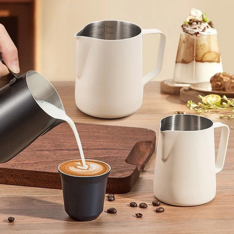 Stainless Steel Coffee Milk Frother Jug Scale Cafe Barista Professional Steam Espresso Coffee Latte Art Kitchen Tools 304