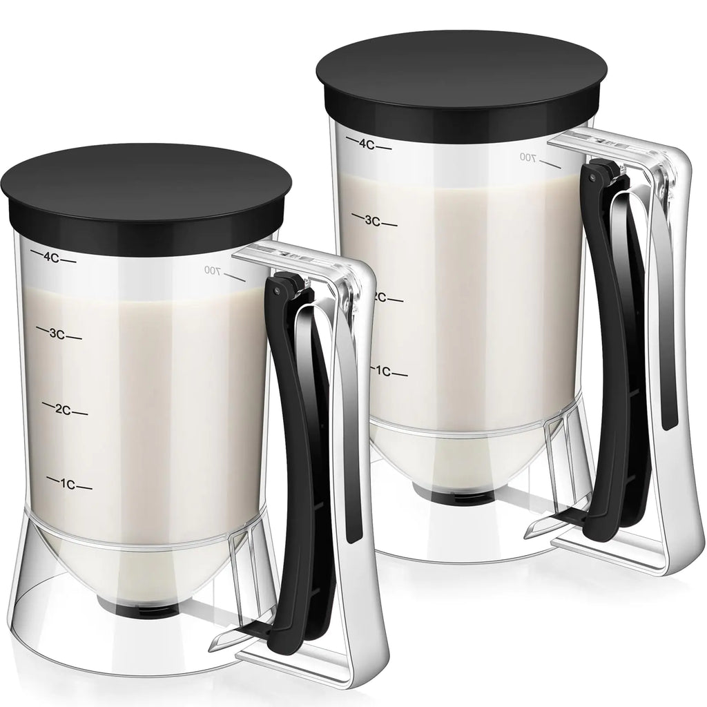 FillTouch 2-Pack Batter Dispenser with Squeeze Handle, 4-Cup (Black)