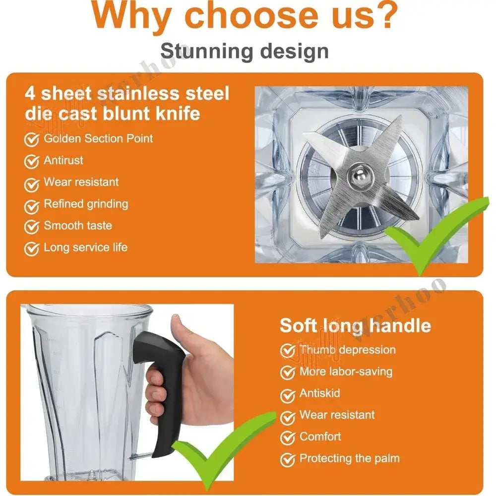 64oz Replacement Pitcher for Vitamix 5200 & 6300 Blenders - Leak-Proof