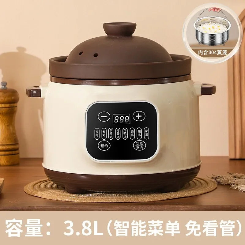 110V/220V Pure Ceramic Electric Slow Cooker Automatic Home Kitchen Appliance Taiwan Made USA Export