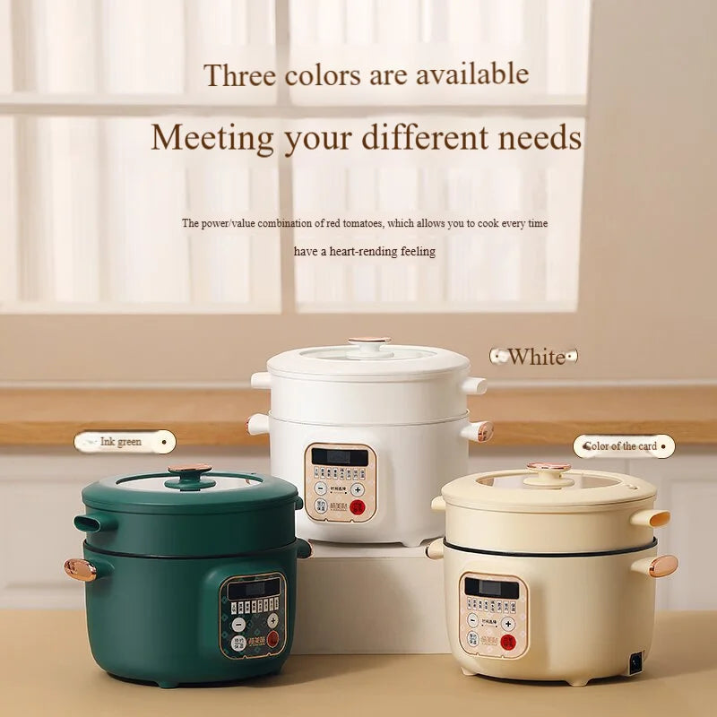 Stainless Steel Multi-Function Electric Cooker - Smart Rice/Noodle Cooker with Steamer (Portable Kitchen Appliance）