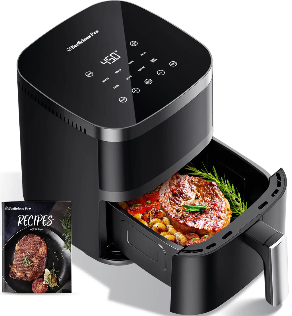 Beelicious 4QT Air Fryer with Viewing Window - 8-in-1 Digital Air Fryer