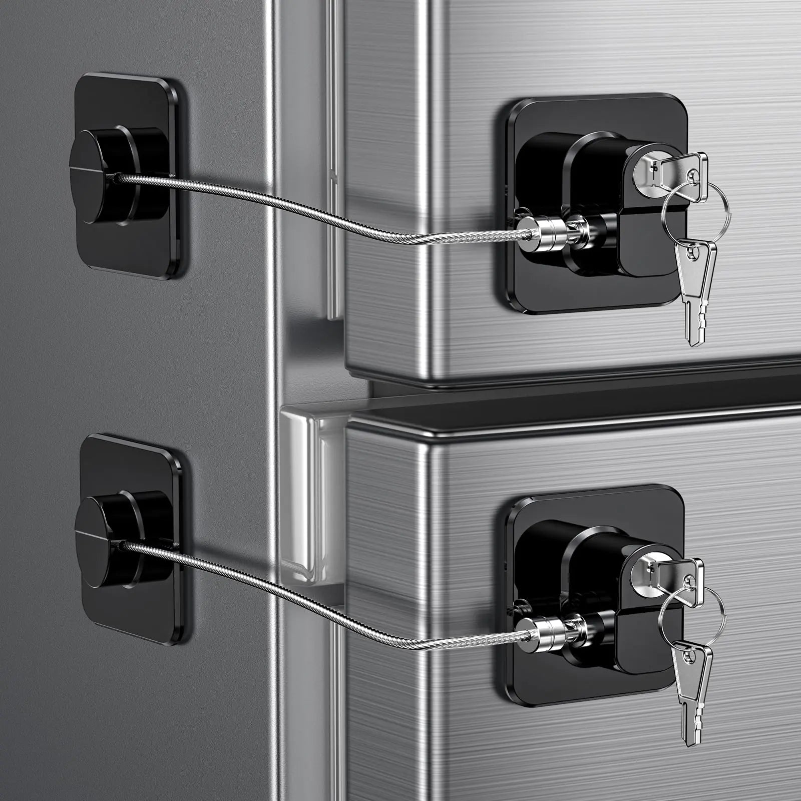 2-Pack Child Proof Locks (No Drill) - For Refrigerator, Oven, & Cabinet Doors
