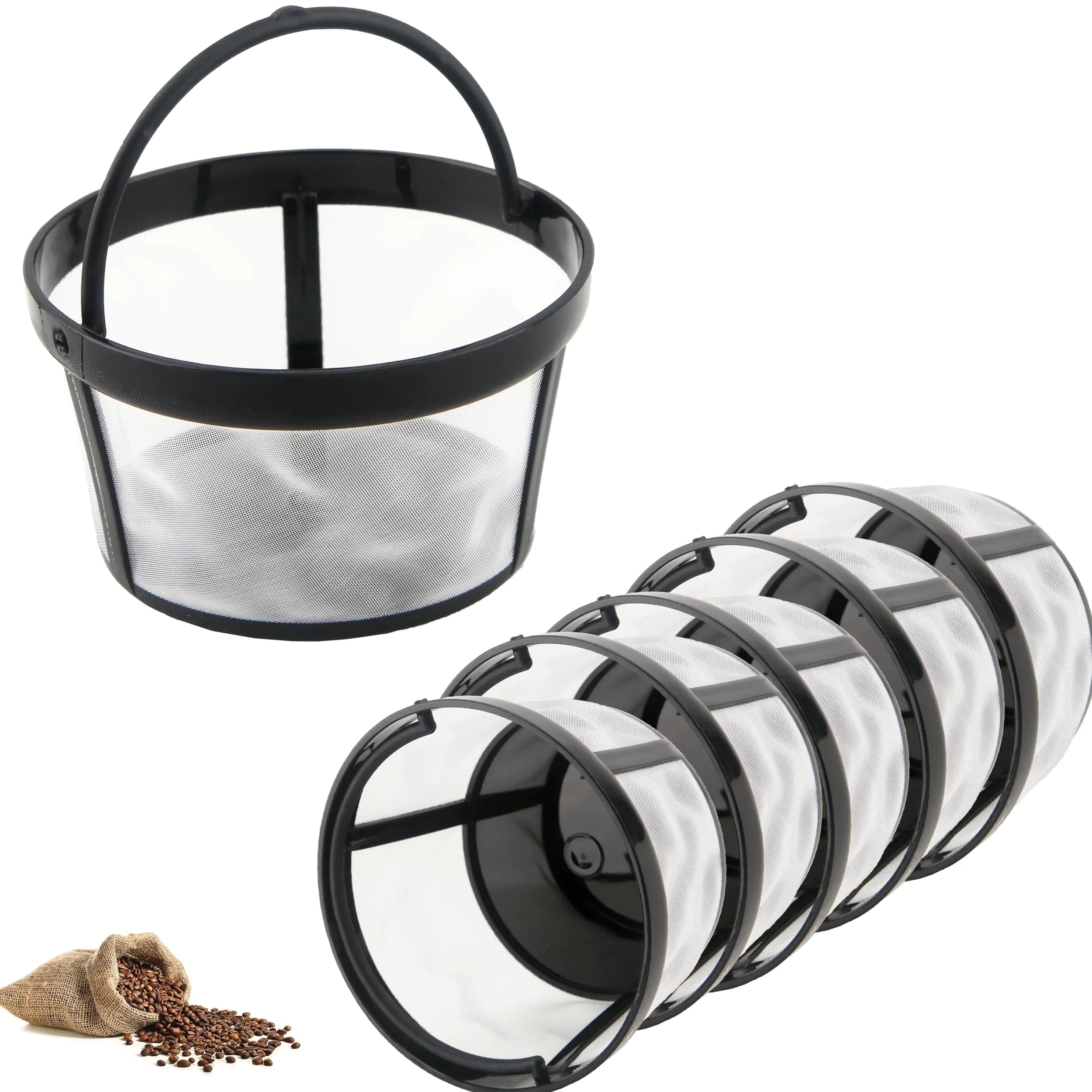 Fahacop 6-Pack Reusable Nylon Coffee Filters – Permanent Basket Filters for Coffee Makers &amp; Brewers