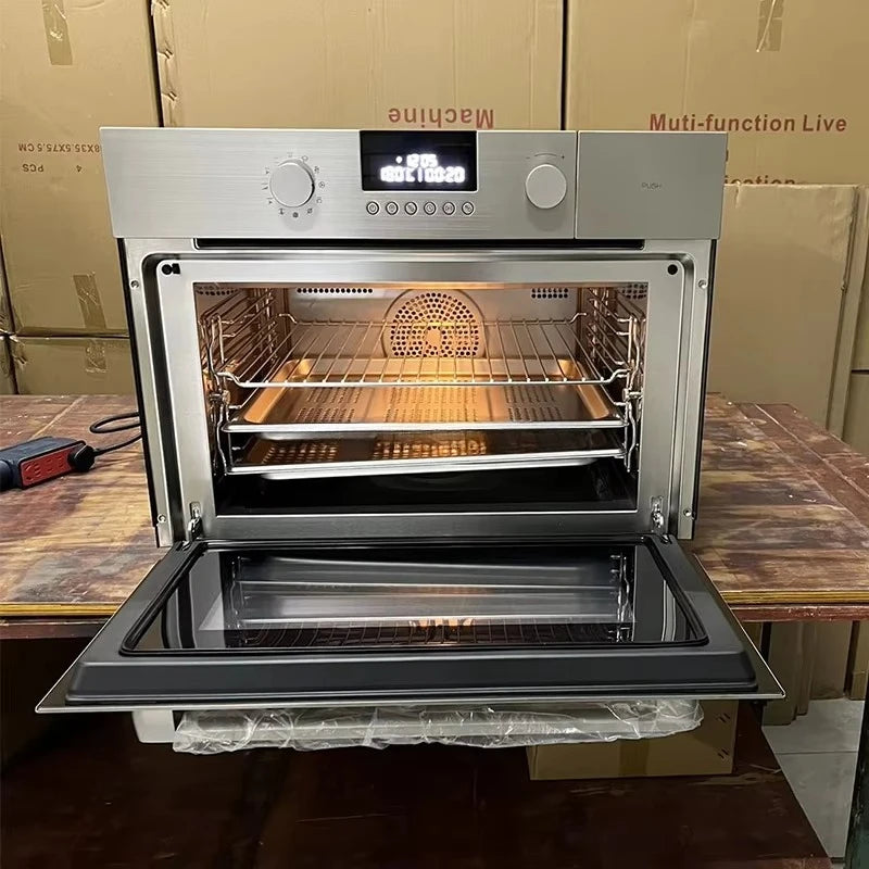 Household Kitchen Pizza Baking Electric Built-in Oven 56L Built-in Microwave Oven Main Kitchen Appliances Stainless Steel