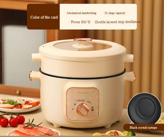Stainless Steel Multi-Function Electric Cooker - Smart Rice/Noodle Cooker with Steamer (Portable Kitchen Appliance）