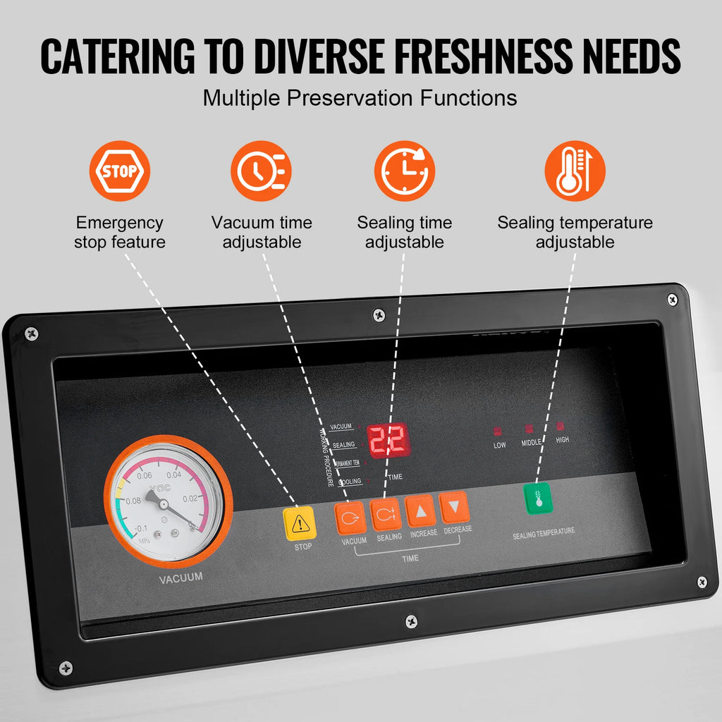 SucceBuy DZ-600-2S Chamber Vacuum Sealer 1200W Vacuum Packing Machine with 23.62" Sealing Length for Foods Meats Home Kitchen