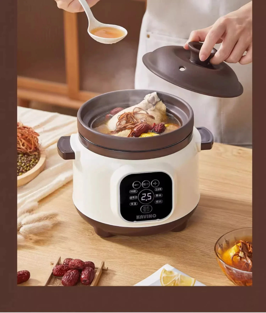 110V/220V Pure Ceramic Electric Slow Cooker Automatic Home Kitchen Appliance Taiwan Made USA Export