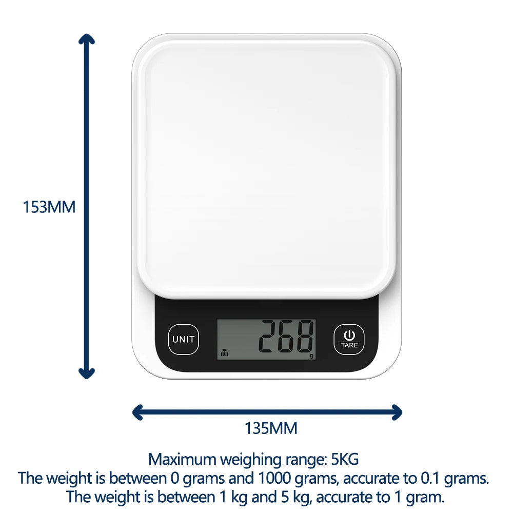 5kg/0.1g/1g Smart Kitchen Scales Nutrition Scale Smart Food Calories Scale Cook Bake Digital Scale with Nutrition Calculator APP