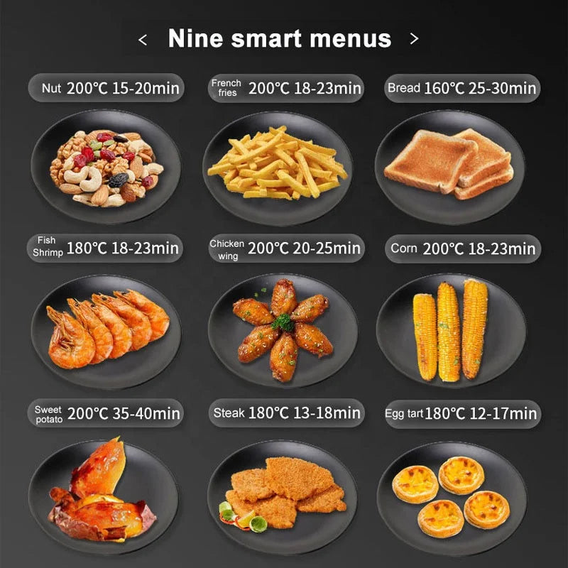 2024 New Smart Kitchen Household Air Deep Fryers Stainless Steel Healthy Large Capacity 15 Liters Electric Air Fryer Without Oil