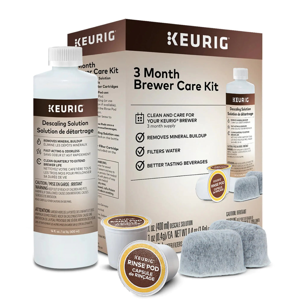 Keurig 3-Month Coffee Maker Maintenance Kit – Descaling Solution, Water Filter Cartridges & Rinse Pods (7-Pack)